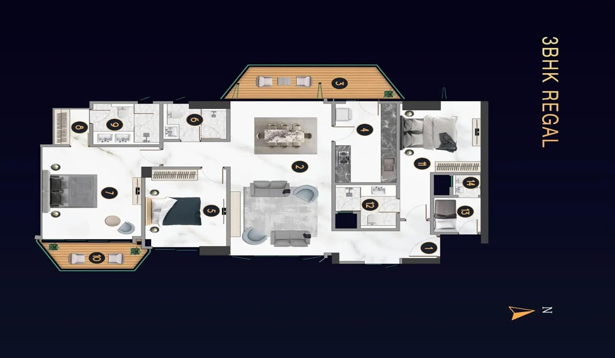 TVS Emerald Cascadia 2BHK Floor Plan